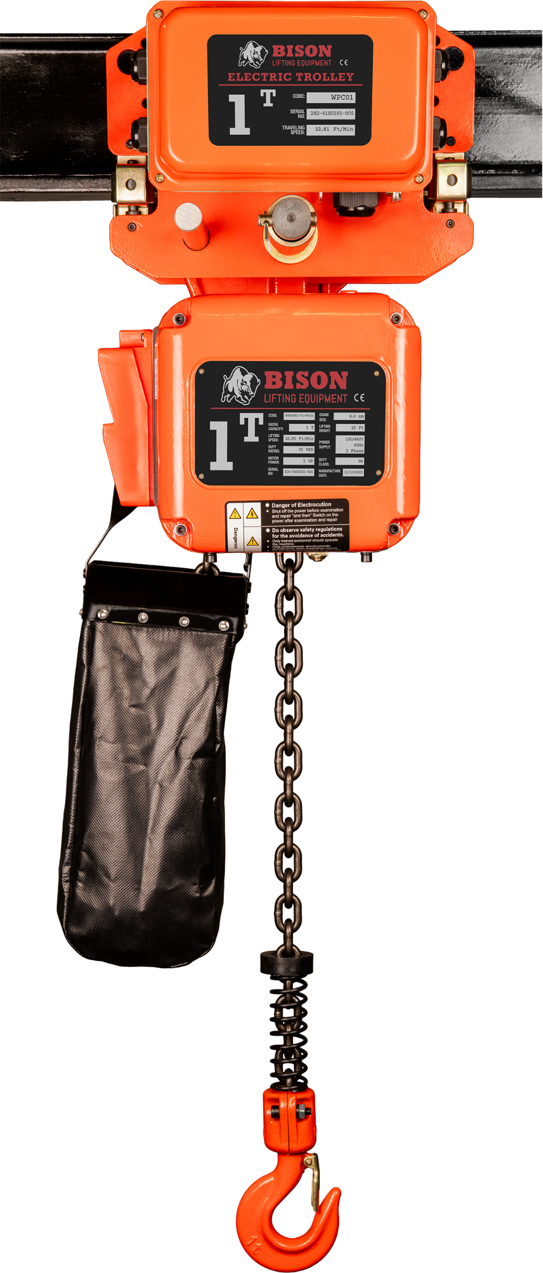 Picture of 1 Ton Three Phase Hoist + Trolley  - Dual Speed