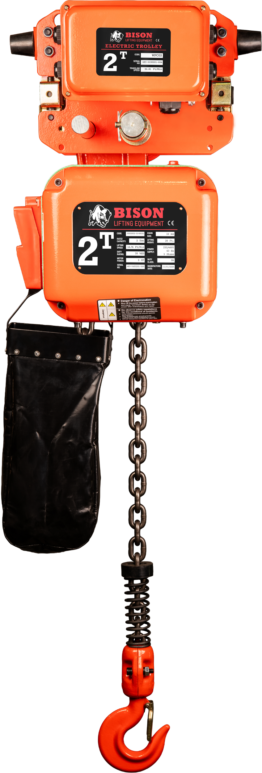 Picture of 2 Ton Three Phase Hoist + Trolley