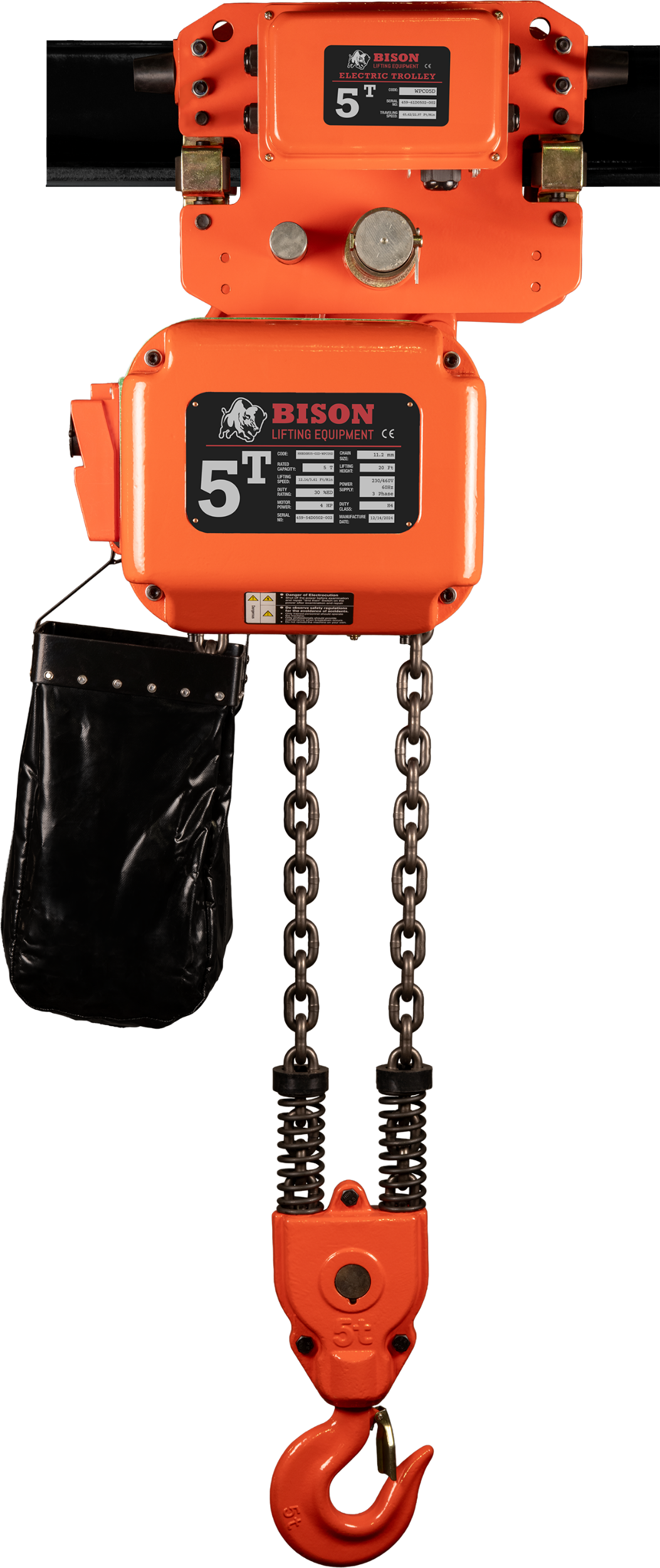 Picture of 5 Ton Three Phase Hoist + Trolley - Dual Speed