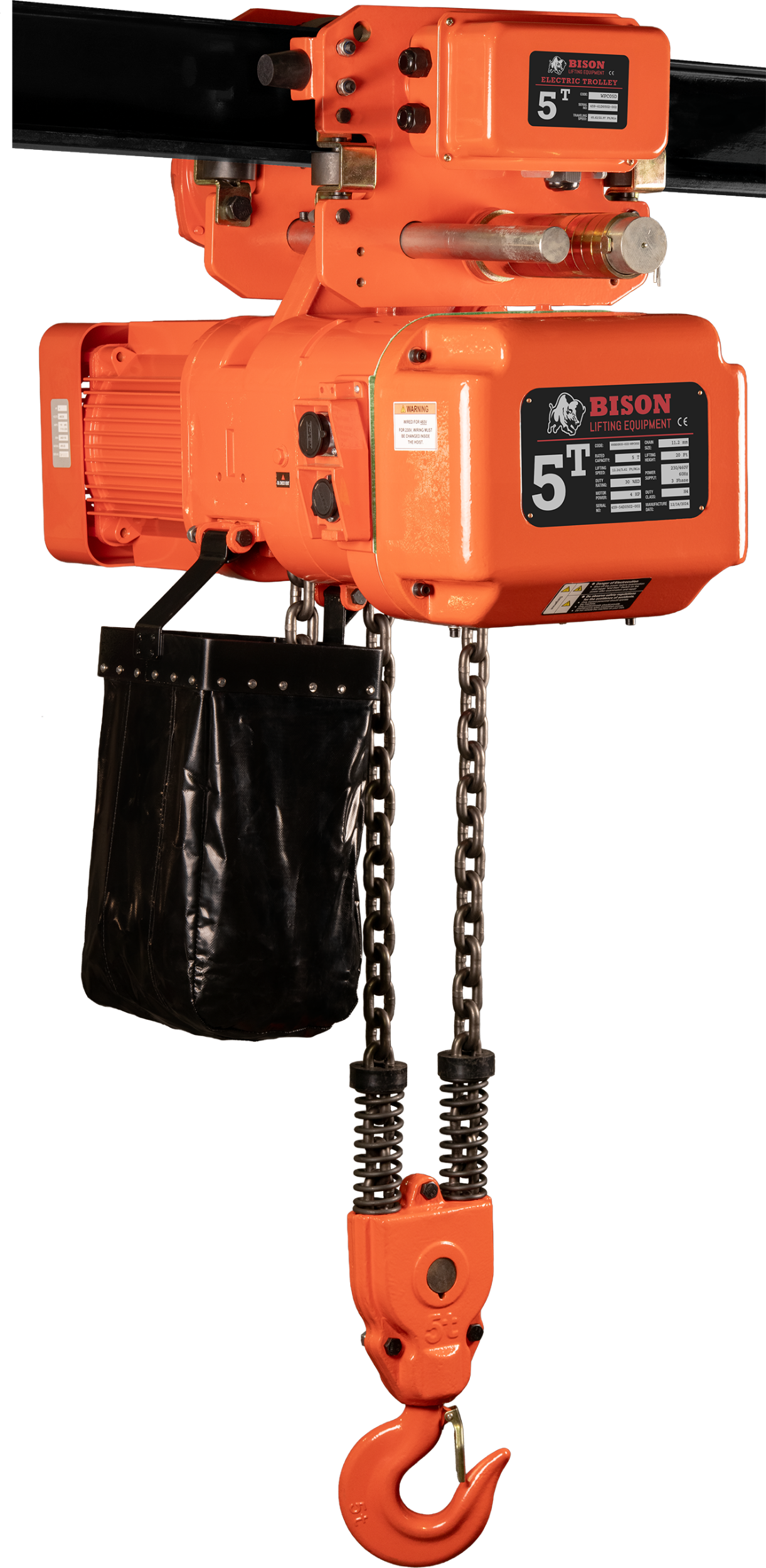 Picture of 5 Ton Three Phase Hoist + Trolley - Dual Speed